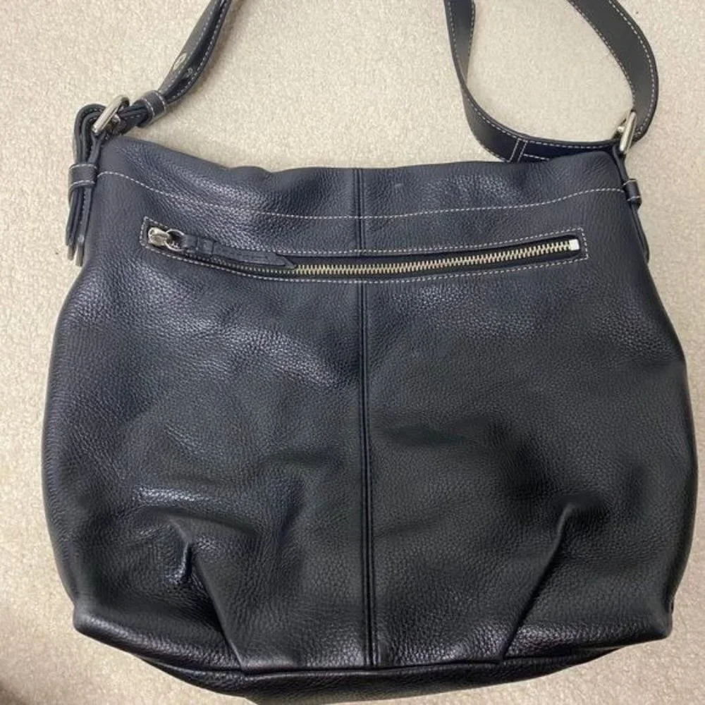 Coach Black Leather Hobo C1076-F15064